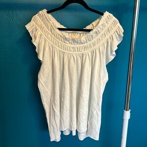 WE THE FREE Wide Neck Short Sleeve White Shirt